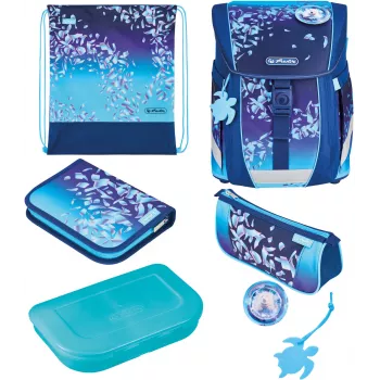 Herlitz FiloActive Plus Blue Ice mokyklinė kuprinė 5 dalių rinkinys