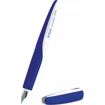 Herlitz rašiklis su šerdelės papildymo sistema, mėlynas/baltas, vidutinis smaigalys 50003211