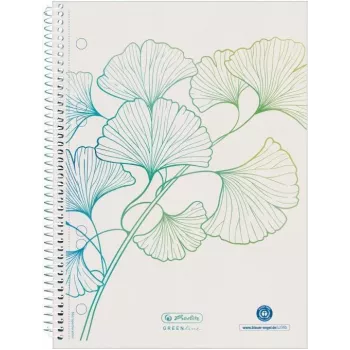Herlitz GREENline Ginkgo spiralinis bloknotas A5, 70 lapų, languotas 50033508