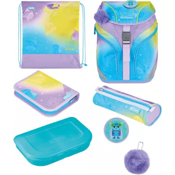 Herlitz SoftLight GREENline Little Monster mokyklinė kuprinė pradinukams 16L žalia
