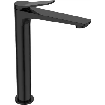 High Peak High Basin Mixer Nestos Black Gloss