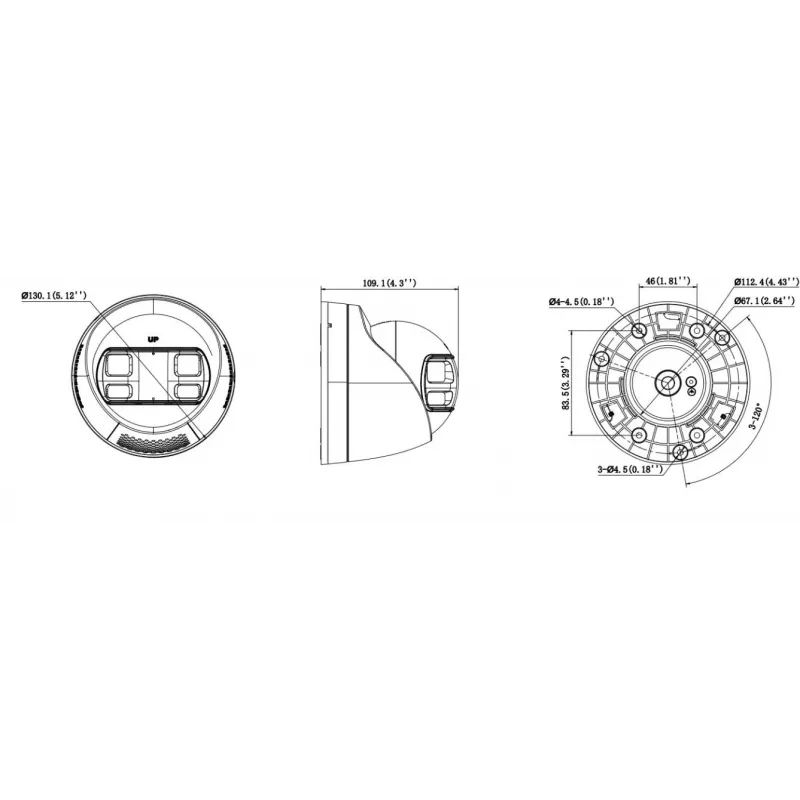 Hikvision DS-2CD1383G2P-LIUF/SL 8 MP išmanioji hibridinė šviesos bokštinė IP kamera su dvipusiu garsu, 2.0mm objektyvas