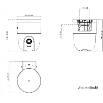 Hikvision DS-2CD1F47G3H-LIUF/SX 4MP fiksuoto objektyvo kupolinis tinklo fotoaparatas su įmontuotu mikrofonu, 2,8 mm objektyvas, IP67, IK10, PoE