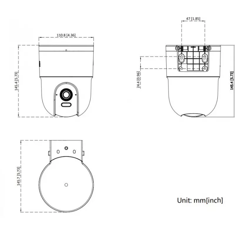 Hikvision DS-2CD1F47G3H-LIUF/SX 4MP fiksuoto objektyvo kupolinis tinklo fotoaparatas su įmontuotu mikrofonu, 2,8 mm objektyvas, IP67, IK10, PoE