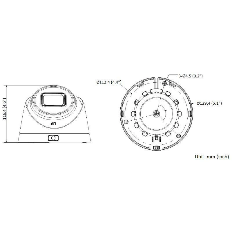 Hikvision DS-2CD1H43G2-IZ 4MP lauko kupolinė IP kamera, 2.8-12 mm motorizuotas objektyvas, 30 m IR, IP67