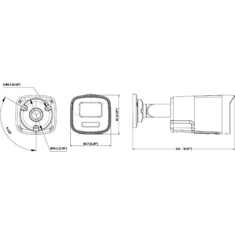 Hikvision DS-2CD1T67G3-LIU/SL(4mm) 6MP išmanioji hibridinė šviesos kulkinė kamera