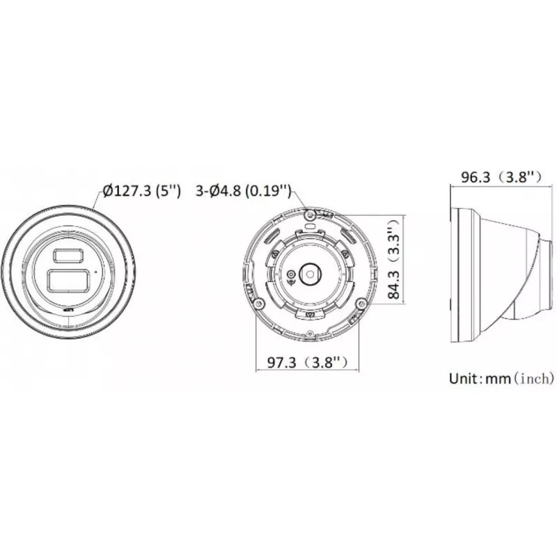 Hikvision DS-2CD2343G2-LI2U(2.8mm) 4MP kupolinė IP kamera, Live-Guard, AcuSense, juoda