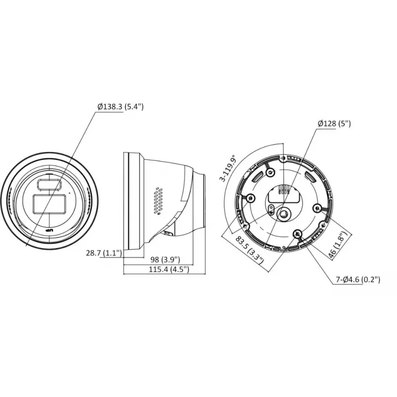 Hikvision DS-2CD2367G3-LIS2UY/SRB 6MP AcuSense kupolinė tinklo kamera, 2.8mm, juoda