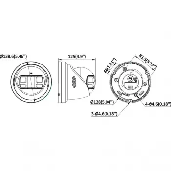 Hikvision DS-2CD2387G3P-LIS2UY/SL 8MP kupolinė IP kamera, 180° panoraminė, AcuSense, PoE, IP67