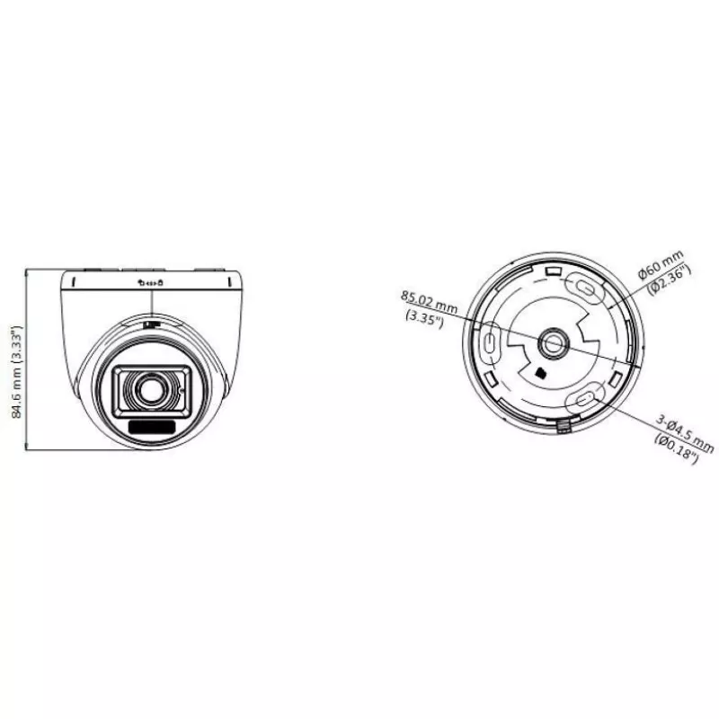 Hikvision DS-2CE76K0T-LPFS(2.8mm) 3K kupolinė kamera su išmaniąja hibridine šviesa ir garsu, vidaus, fiksuotas fokusas