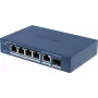 Hikvision DS-3E1506P-EI/M-4P1T1F(O-STD) nevaldomas komutatorius su 4 prievadais PoE+, 1 Gigabit RJ45 ir 1 SFP magistrale