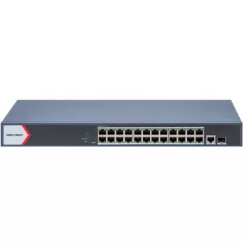 Hikvision DS-3E1526P-EIV2 26 prievadų Gigabit PoE+ valdomas komutatorius su 2 SFP uplink (370W biudžetas)