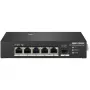 Hikvision DS-3T0306HP Nevaldomas tinklo jungiklis 5 prievadų Fast Ethernet PoE juodas