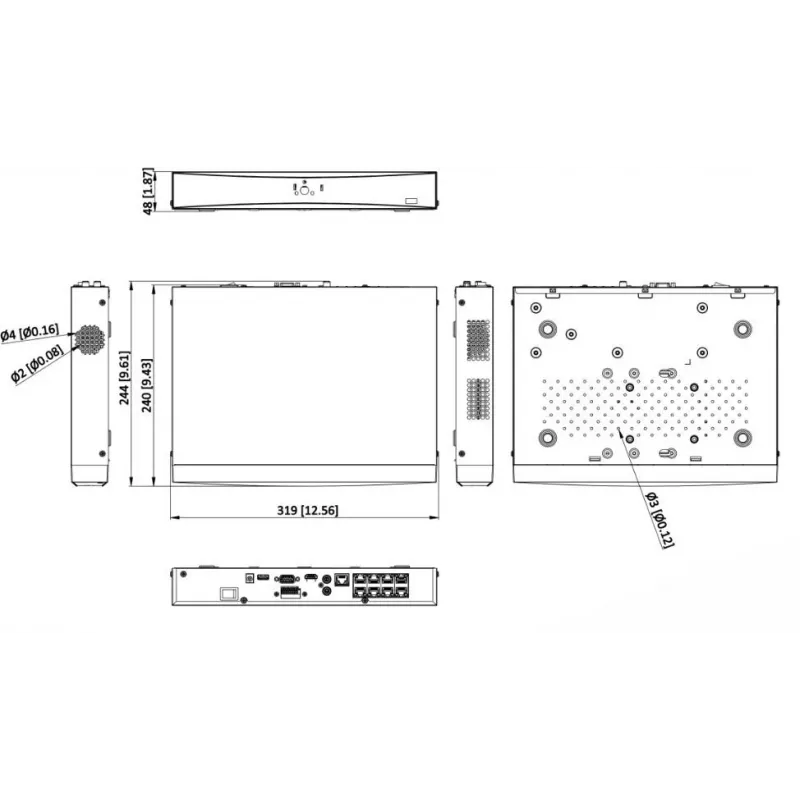 Hikvision DS-7608NXI-K1/8P/VPro(STD) 8-Kanalių AcuSense 4K PoE NVR