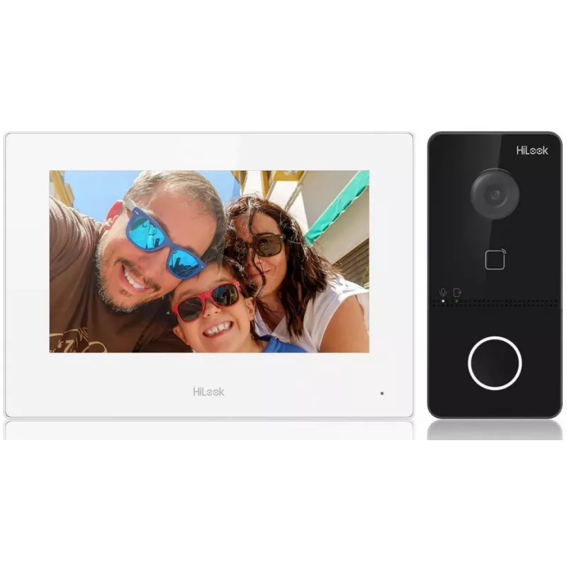 HILOOK IP Video Doorbell Kit (IP-VIS-SLIM-W) - 2MP lauko stotelė + 7 colių vidaus stotelė, Wi-Fi, PoE
