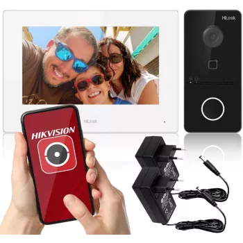 HILOOK IP Video Doorbell Kit (IP-VIS-SLIM-W) - 2MP lauko stotelė + 7 colių vidaus stotelė, Wi-Fi, PoE