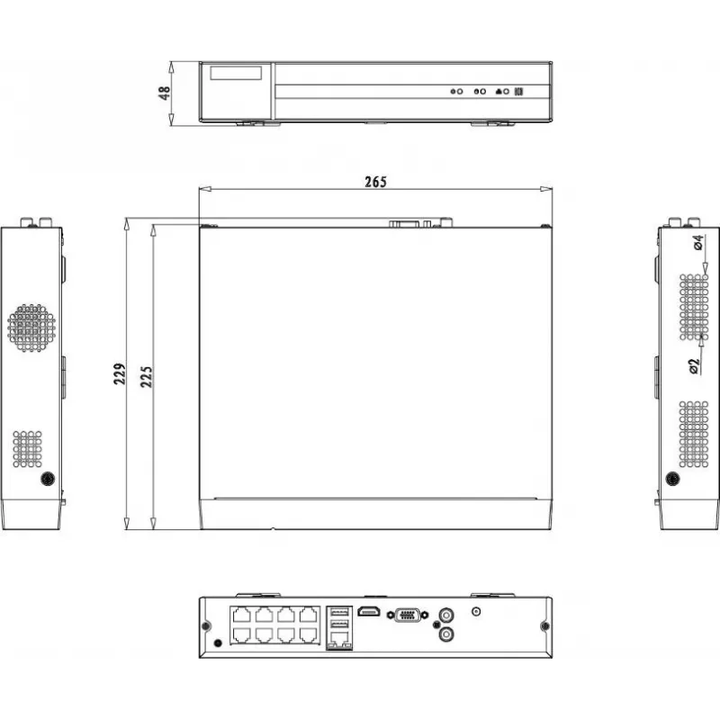 HILOOK NVR-108MH-D/8P(D) 8-Kanalų 5MP PoE tinklo vaizdo registratorius