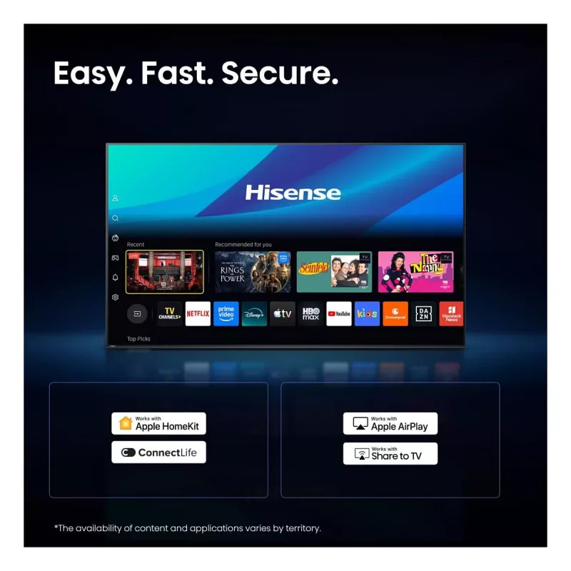 Hisense 32A59S 32 colių Full HD DLED išmanusis televizorius, 1920 x 1080, Wi-Fi, Bluetooth