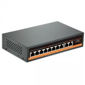 HISMART PoE Switch 100Mbps 8 Ports + 2G Uplink