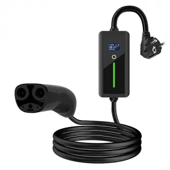 HISMART nešiojamas EV įkroviklis, skirtas Tesla NACS - Schuko (220V), 8-16A, 3,5kW, 1 fazė, 5m