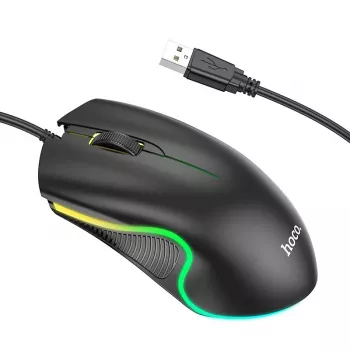 Hoco GM19 Enjoy Gaming Luminous Wired Mouse Black