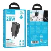 Hoco N61 Gentle PD20W+QC3.0 Įkroviklis (ES) Juodas