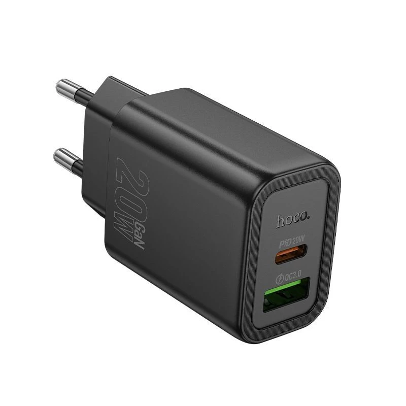 Hoco N61 Gentle PD20W+QC3.0 Įkroviklis (ES) Juodas
