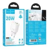 Hoco N61 Gentle PD20W+QC3.0 įkroviklis (ES) Baltas