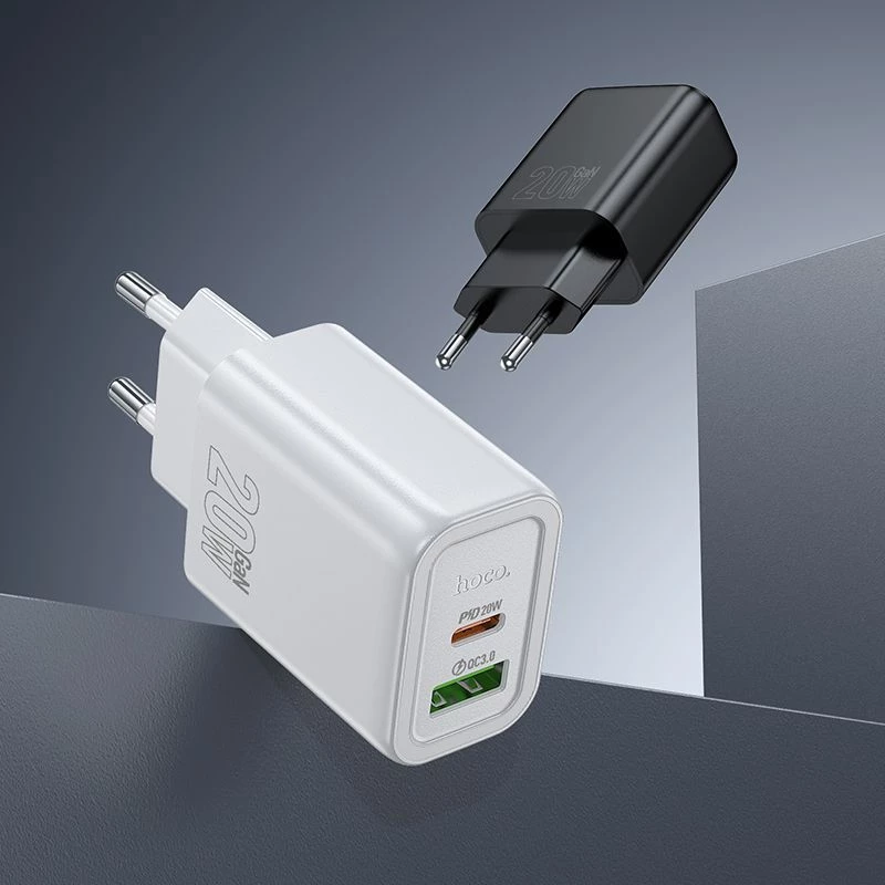 Hoco N61 Gentle PD20W+QC3.0 įkroviklis (ES) Baltas