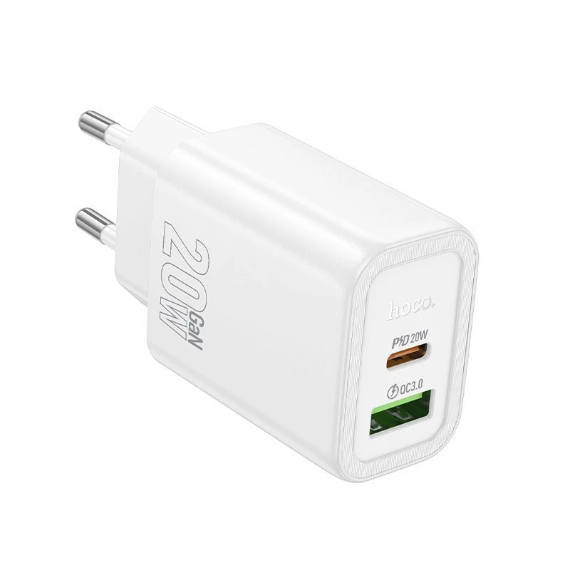 Hoco N61 Gentle PD20W+QC3.0 įkroviklis (ES) Baltas