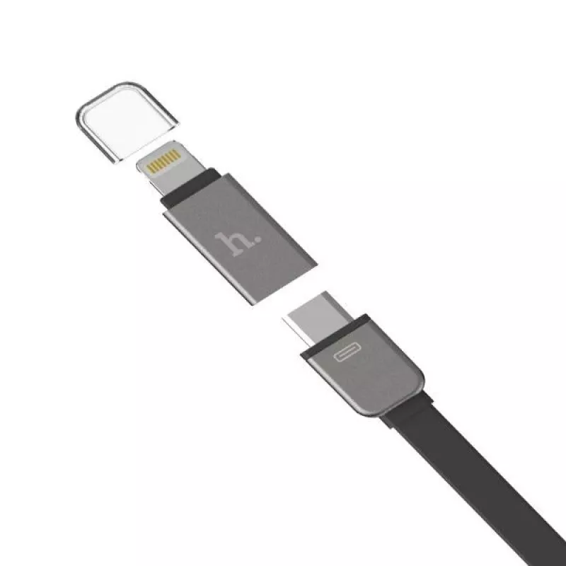 Hoco Universal UCL01 Multifunction Apple + Micro USB Cable Silver 1.2m
