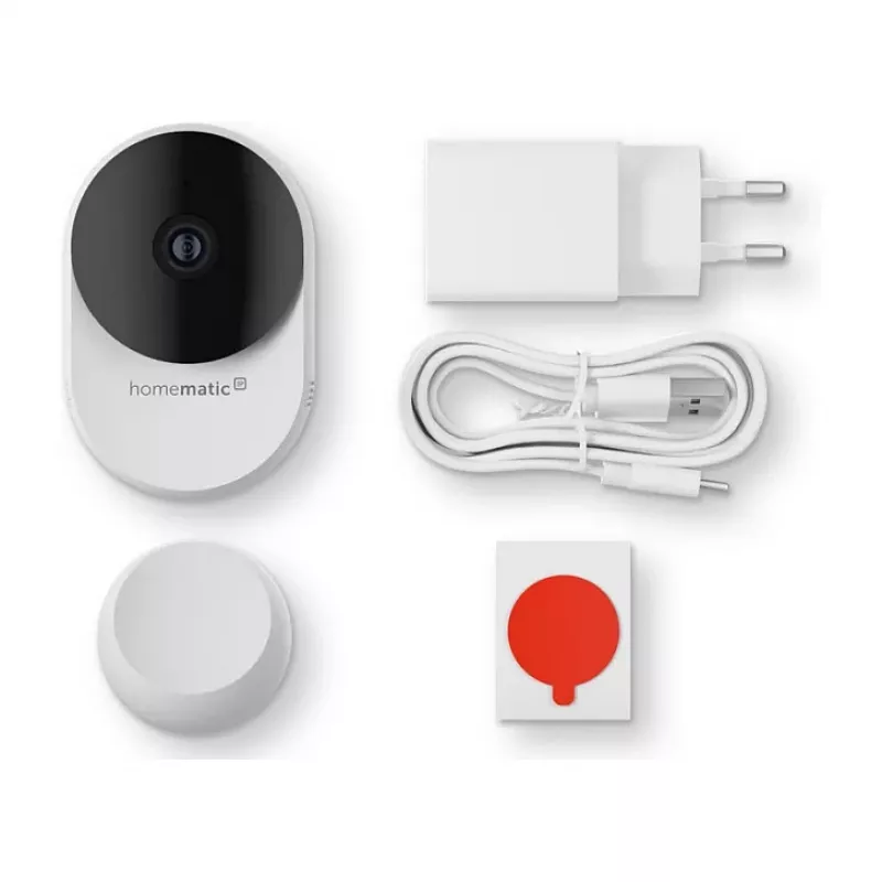 Homematic IP Indoor Camera basic (HmIP-CI-B) – 3 MP Wi-Fi Security Camera, White/Black