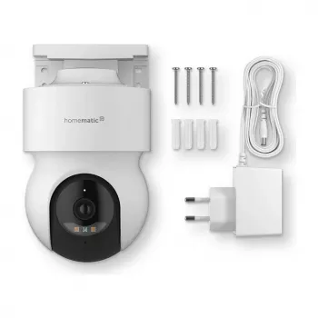 Homematic IP lauko kamera (HmIP-CO) balta, 5MP, WLAN – išmaniojo namo apsaugos kamera