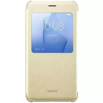 HONOR 8 Smart Cover Gold - Atverčiamas dėklas su išmaniuoju langu