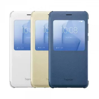 HONOR 8 Smart Cover Gold - Atverčiamas dėklas su išmaniuoju langu