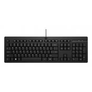 HP 125 G2 Wired Keyboard - Full Size - USB - Black - QWERTY International
