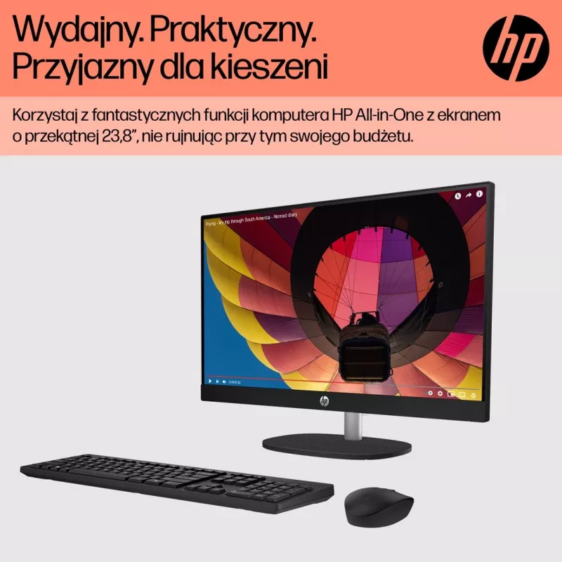 HP 24-cr0312nw AMD Ryzen 5 7520U 23,8 inch Full HD All-in-One PC, 16 GB LPDDR5, 512 GB SSD, Windows 11 Home, White