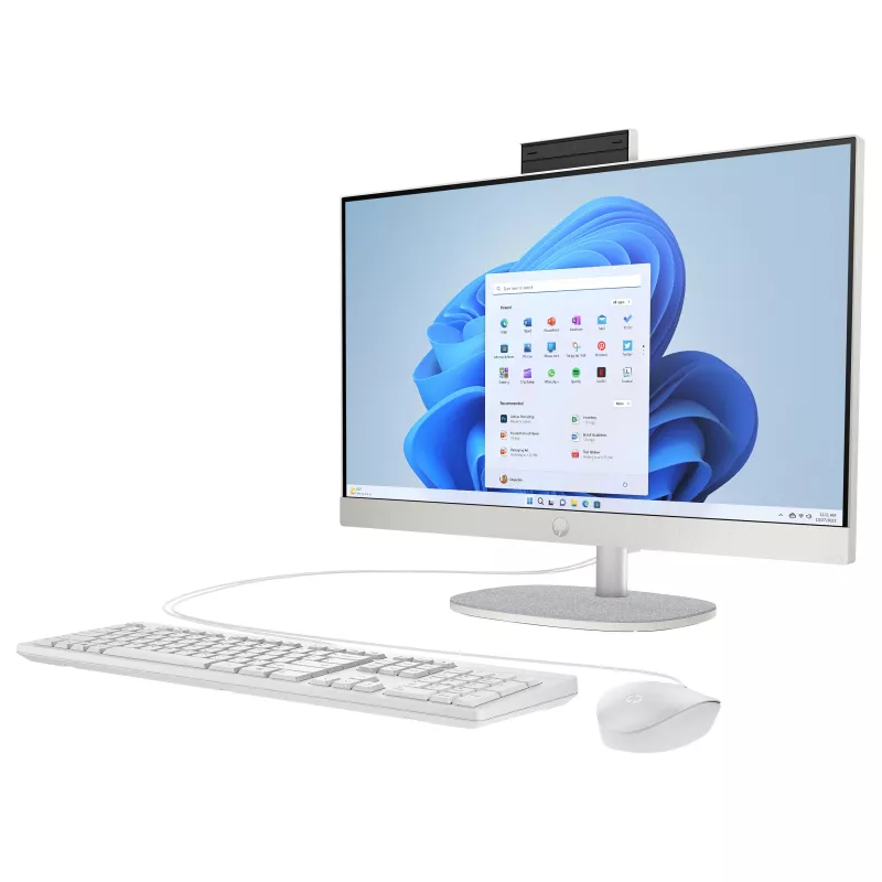 HP 24-cr0430ng 23.8 colio All-in-One stalinis kompiuteris, Intel Core i3-1315U, 8GB RAM, 256GB SSD, Windows 11 Home, baltas