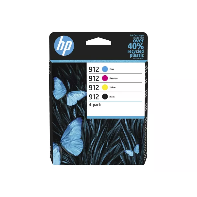 HP 912 originali rašalo kasečių rinkinys 4 vnt. (juoda, žydra, rausvai raudona, geltona) - 6ZC74AE#30B