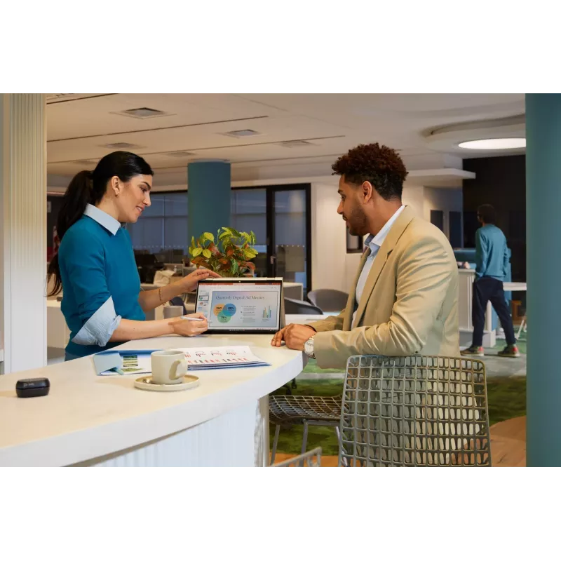HP EliteBook X Flip G1i 14 inch 2-in-1 nešiojamas kompiuteris, Intel Core Ultra 7 268V, 32GB LPDDR5, 1TB SSD, WUXGA IPS Sure View, Intel Arc, Win11 Pro, sidabrinis