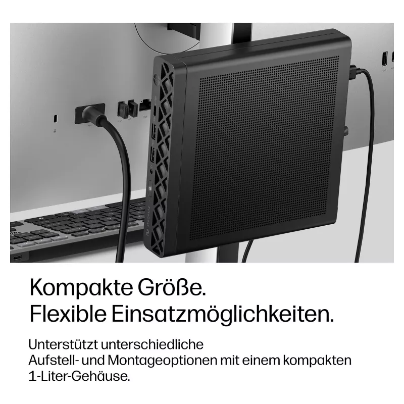 HP EliteDesk 8 Mini G2i mini kompiuteris, Intel Core Ultra 7 356H, 32GB DDR5 RAM, 1TB NVMe SSD, Windows 11 Pro, juodas