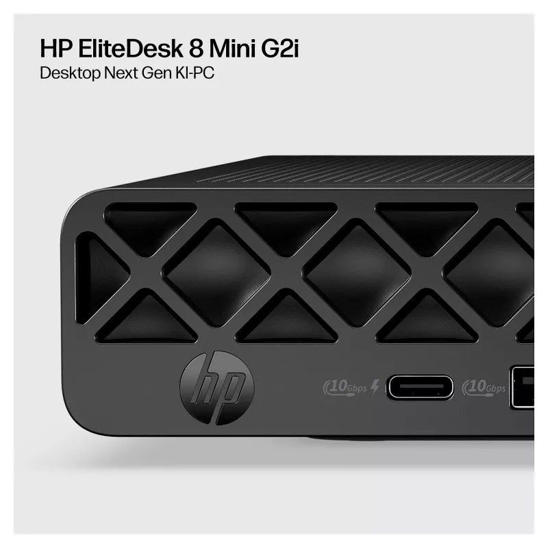 HP EliteDesk 8 Mini G2i mini kompiuteris, Intel Core Ultra 7 356H, 32GB DDR5 RAM, 1TB NVMe SSD, Windows 11 Pro, juodas