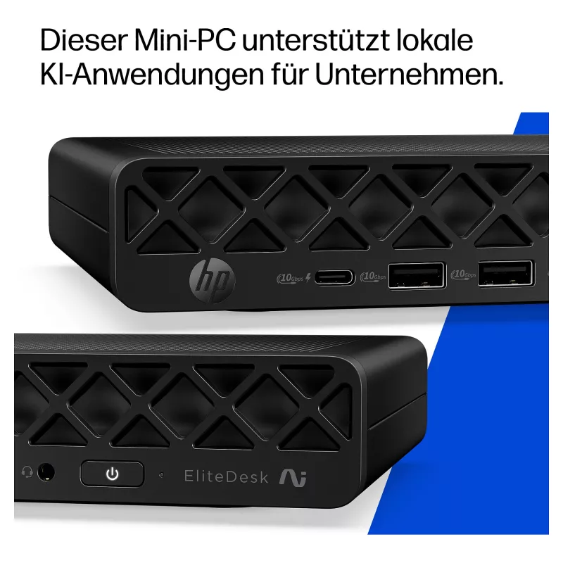 HP EliteDesk 8 Mini G2i mini kompiuteris, Intel Core Ultra 7 356H, 32GB DDR5 RAM, 1TB NVMe SSD, Windows 11 Pro, juodas