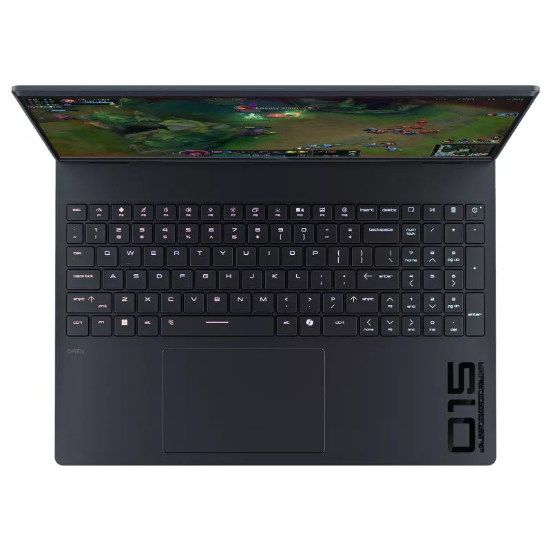 HP HyperX OMEN 15-ga0170ng žaidimų nešiojamasis kompiuteris, 15,6 colio FHD IPS 144Hz, Intel Core i5-14650HX, 16GB DDR5 RAM, 1TB SSD, NVIDIA GeForce RTX 5060, Windows 11 Home, vokiška klaviatūra, Shadow Black