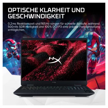 HP HyperX OMEN 16-am2172ng žaidimų nešiojamasis kompiuteris, 16.1 inch QHD IPS 165Hz, Intel Core i7-14650HX, 24GB DDR5, 1TB SSD, NVIDIA GeForce RTX 5070, FreeDOS, vokiška klaviatūra