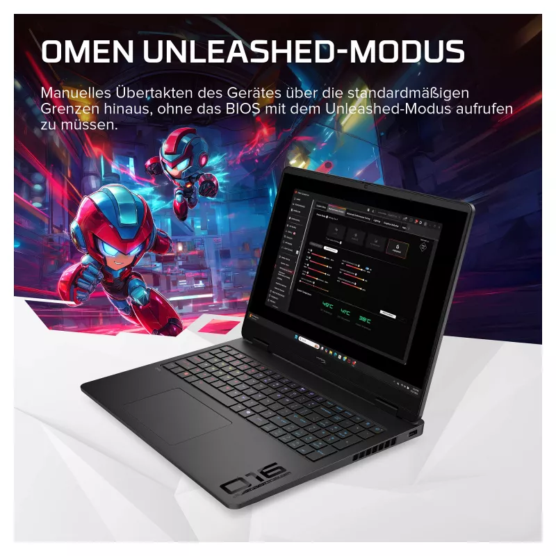 HP HyperX OMEN 16-am2172ng žaidimų nešiojamasis kompiuteris, 16.1 inch QHD IPS 165Hz, Intel Core i7-14650HX, 24GB DDR5, 1TB SSD, NVIDIA GeForce RTX 5070, FreeDOS, vokiška klaviatūra
