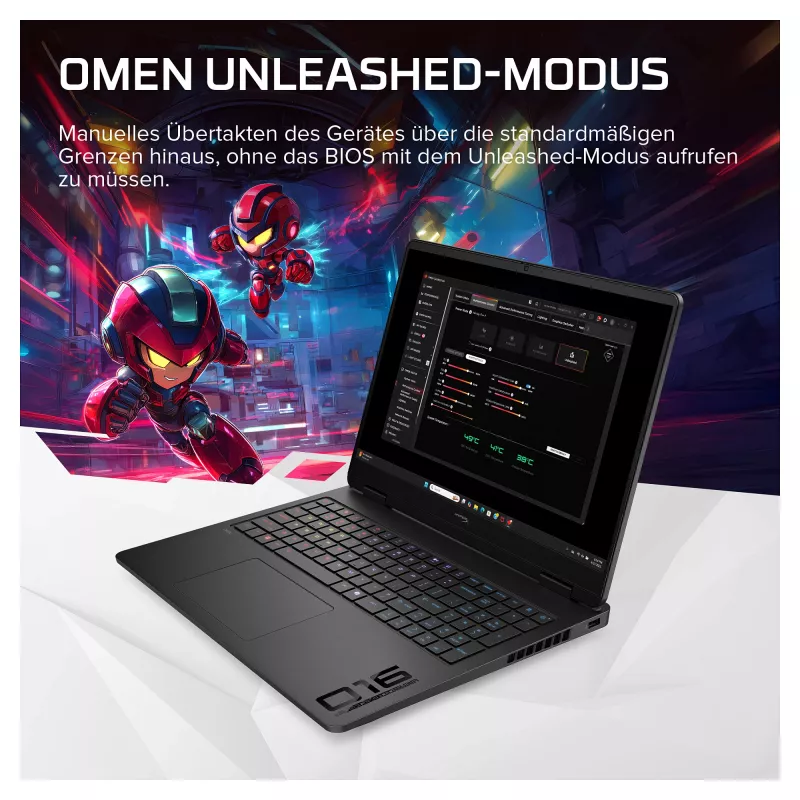 HP HyperX OMEN 16-ap1490ng žaidimų nešiojamasis kompiuteris, 16,1 inch QHD 165Hz, AMD Ryzen 9 8940HX, 24GB RAM, 512GB SSD, RTX 5070, FreeDOS, vokiška klaviatūra