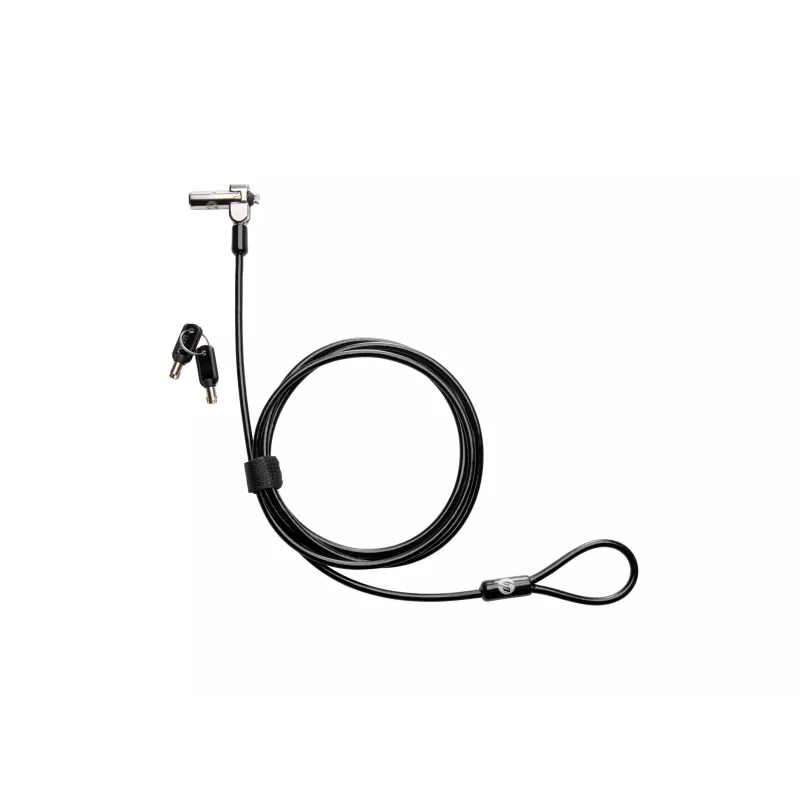 HP Nano MK Lock - Raktinis kabelio užraktas, skirtas Kensington Nano Security Slot, 1,83 m cinkuoto plieno kabelis, juoda/sidabrinė