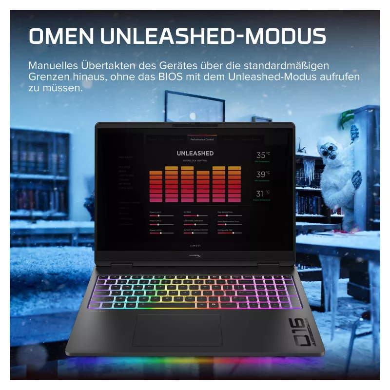 HP OMEN 16-ak1470ng žaidimų nešiojamasis kompiuteris, 16.1 inch QHD 165Hz, AMD Ryzen AI 7, 32GB RAM, 1TB SSD, RTX 5070 Ti, Windows 11 Home