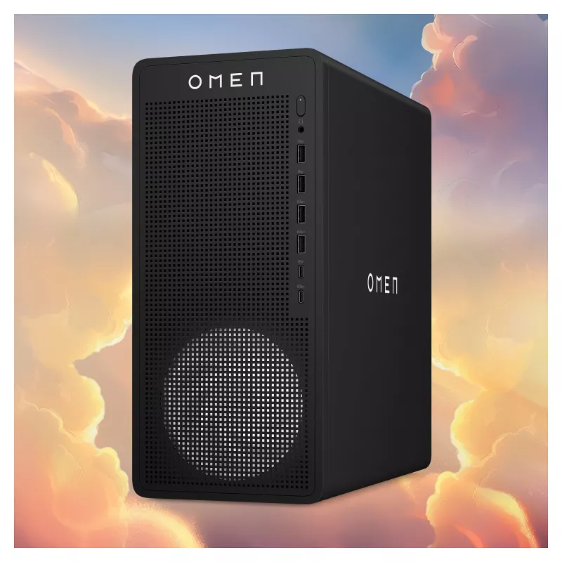 HP OMEN 16L TG03-0451ng žaidimų stalinis kompiuteris, AMD Ryzen 5 8400F, 16GB DDR5, 512GB SSD, NVIDIA GeForce RTX 5050, be OS, juodas